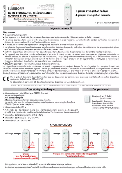 Guide Utilisation Horloge 4 canaux