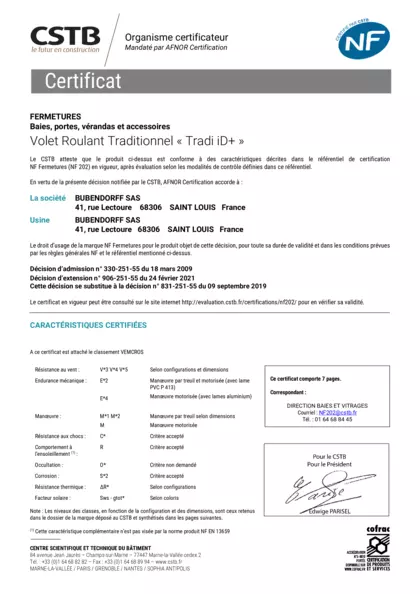 NF Fermetures TRADI ID+